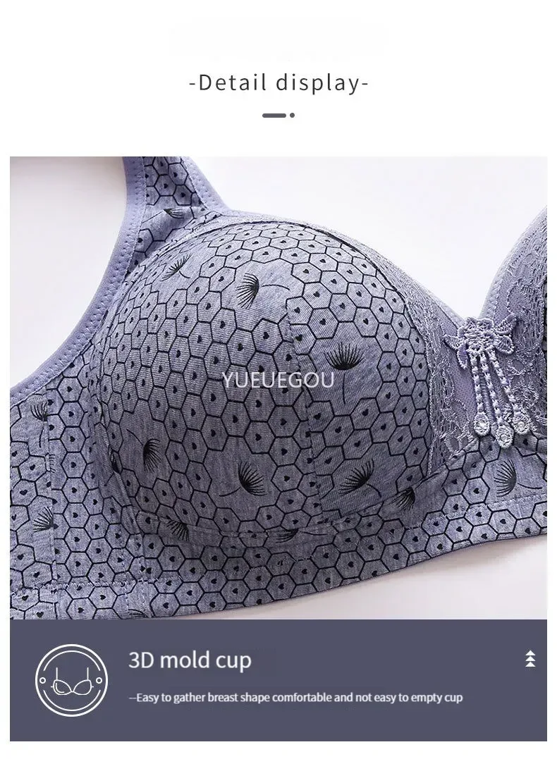 Plus Size Push Up Bra for Women - Adjustable Straps Lace Trim, Full Coverage Comfortable Support Underwire Bra for Big Bust