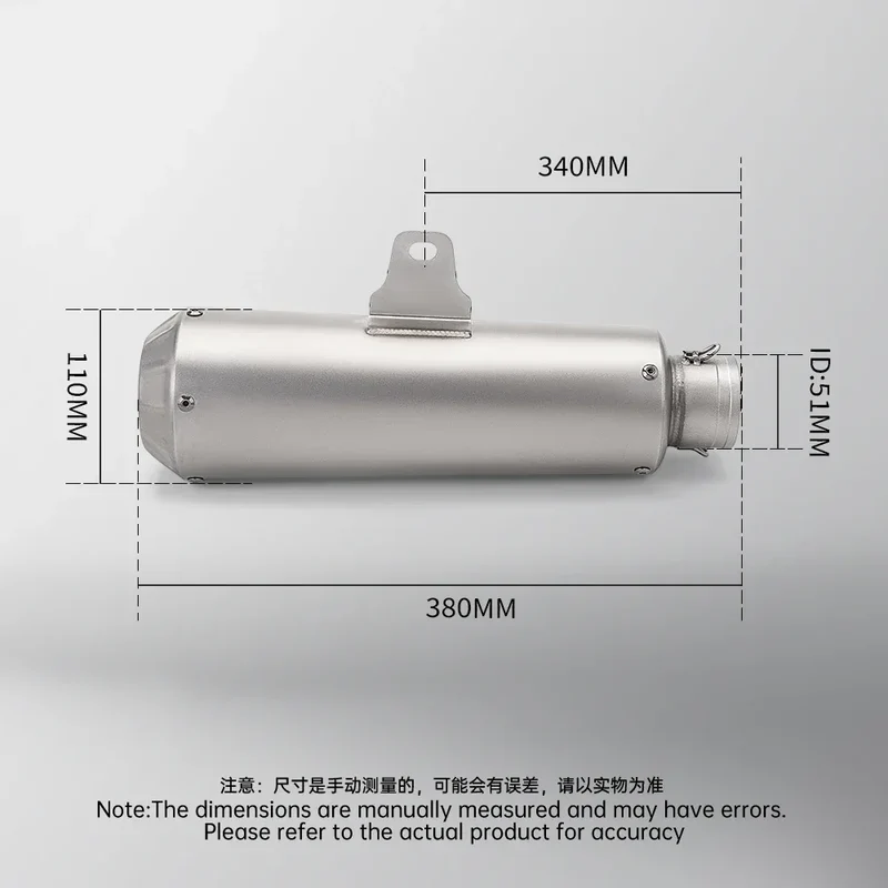 Universal 51MM Motorcycle Exhaust Muffler Pipe Escape Moto for Kawasaki Er6n Sv650 Z800 R1 Cb650f Cb1000r Cbr250r C25