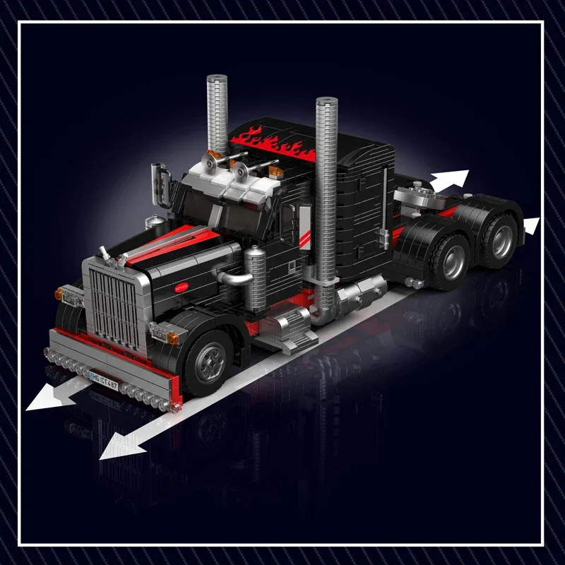 Mould King 10037 Technical Car Toys The American Truck Building Block Assembly Car Brick Set Educational Kids Christmas Gift