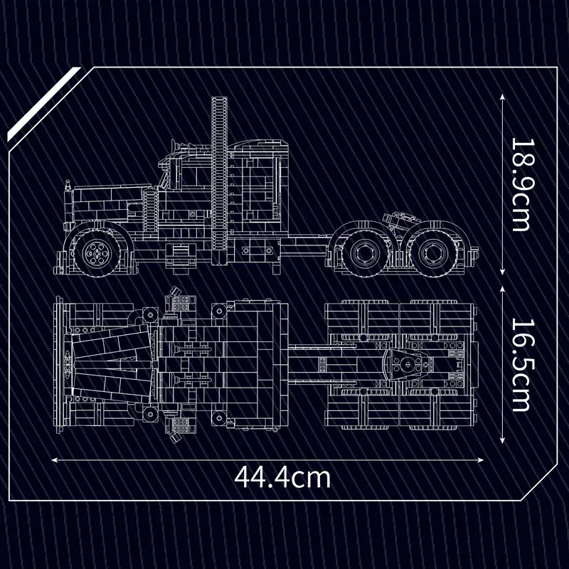 Mould King 10037 Technical Car Toys The American Truck Building Block Assembly Car Brick Set Educational Kids Christmas Gift