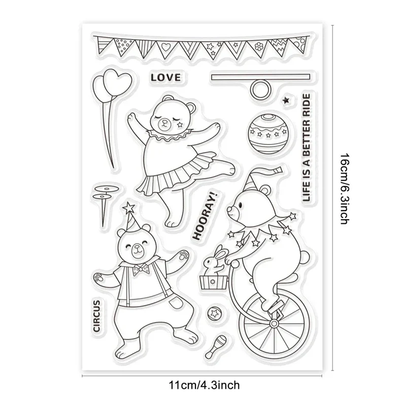 Animal Postman Silicone Clear Stamps Fox Hamster Rabbit Cat Transparent Stamps for Birthday Valentine's Day Cards Making DIY
