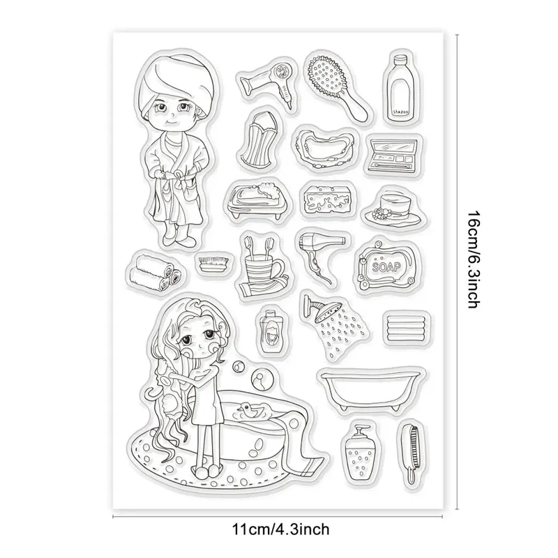 Animal Postman Silicone Clear Stamps Fox Hamster Rabbit Cat Transparent Stamps for Birthday Valentine's Day Cards Making DIY