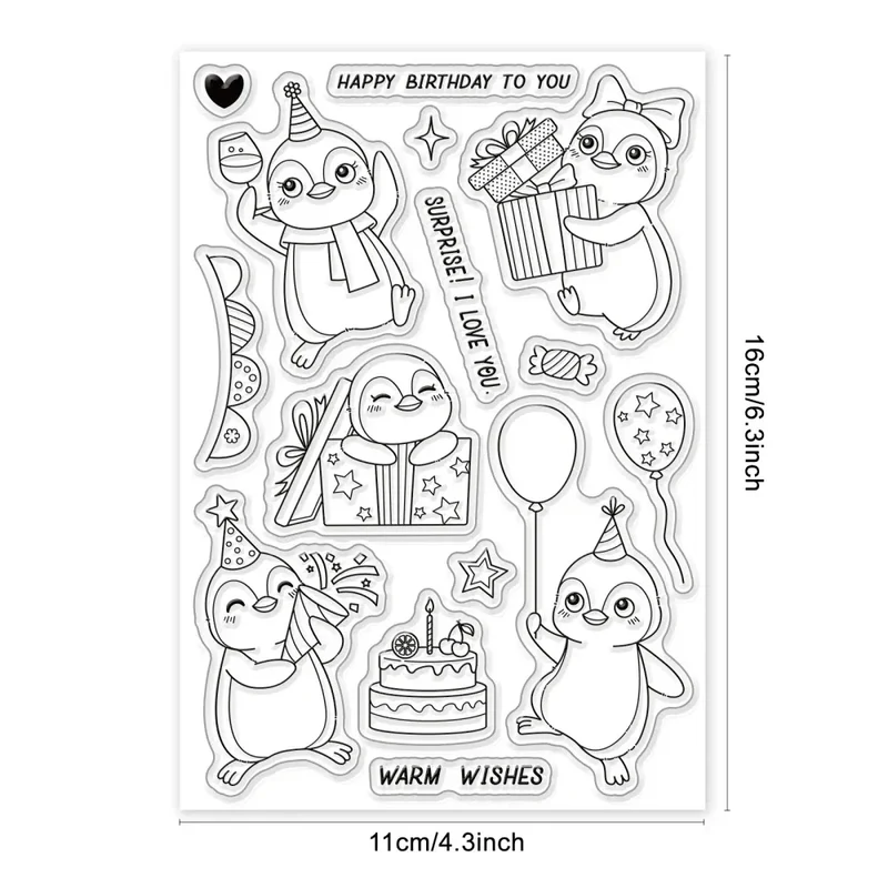 Animal Postman Silicone Clear Stamps Fox Hamster Rabbit Cat Transparent Stamps for Birthday Valentine's Day Cards Making DIY