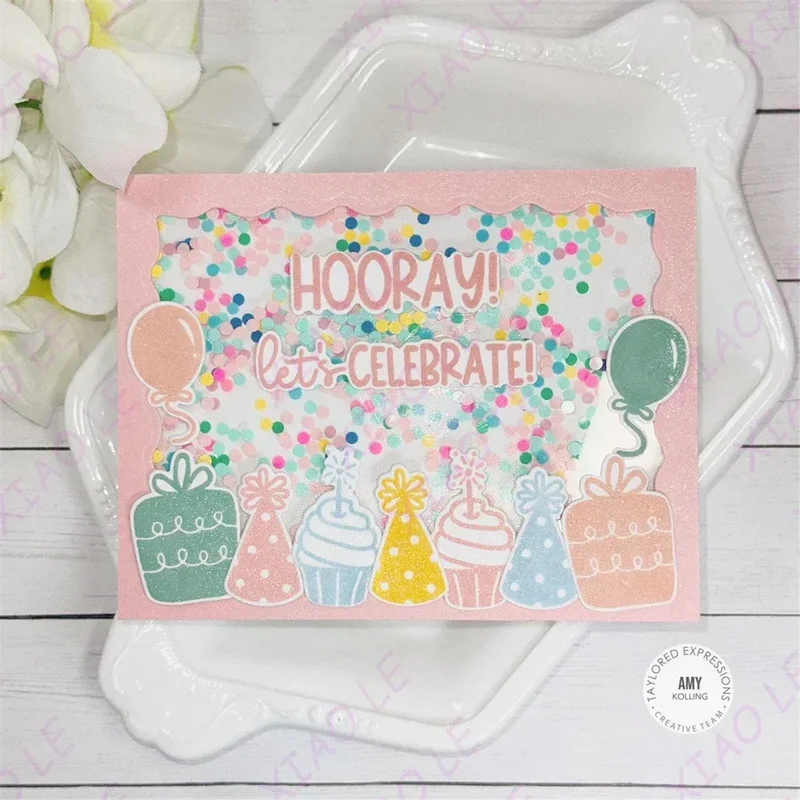 Birthday Bash Icing on the Cake Metal Cutting Dies And Stamps DIY Scrapbooking Card Stencil Paper Cards Handmade Album Stamps