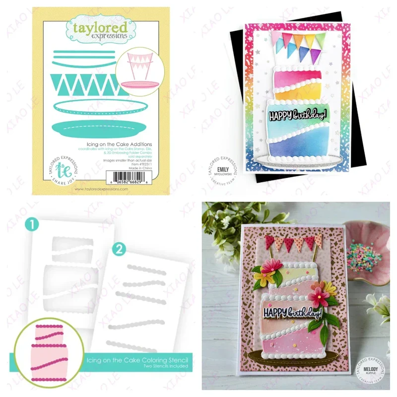 Birthday Bash Icing on the Cake Metal Cutting Dies And Stamps DIY Scrapbooking Card Stencil Paper Cards Handmade Album Stamps