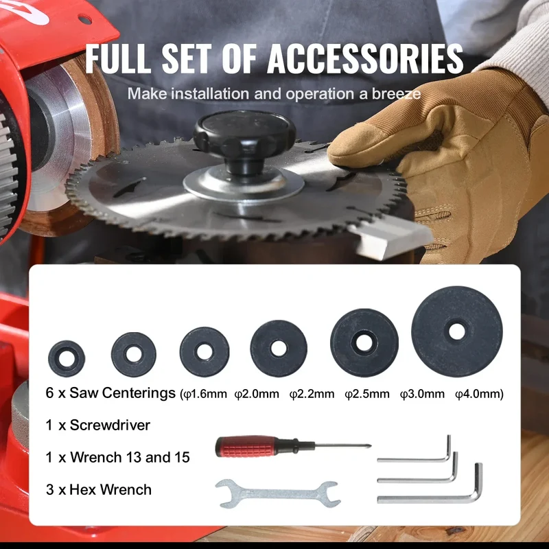 SucceBuy Circular Saw Blade Sharpener 370W Sharpening Machine 3600RPM Saw Blade 5Inch Wheel Rotary Mill Polisher for Carbide