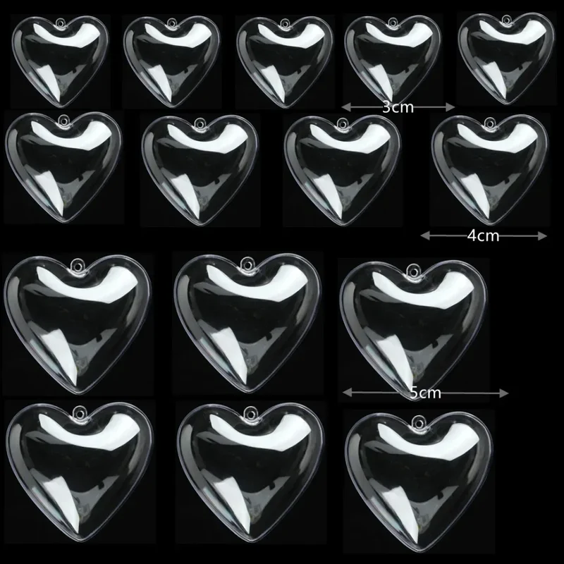 12 Pcs Transparent Love Empty Box for Valentine's Day Wedding Birthday Party Carnival Easter Christmas Gift Filler Decoration