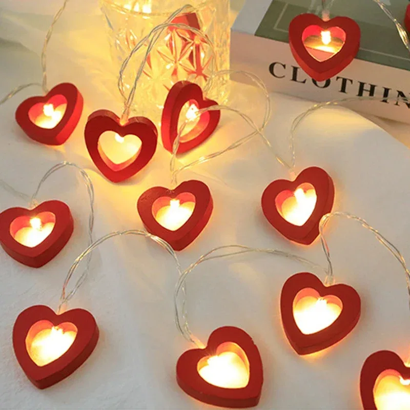 LED Light String Fairy Peach Heart Garland Lamp Bedroom Garden Birthday Valentine's Day Wedding Party Decoration Lights String