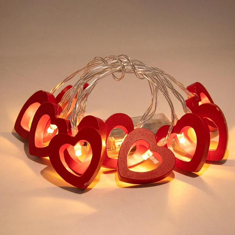 LED Light String Fairy Peach Heart Garland Lamp Bedroom Garden Birthday Valentine's Day Wedding Party Decoration Lights String