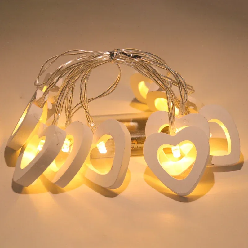 LED Light String Fairy Peach Heart Garland Lamp Bedroom Garden Birthday Valentine's Day Wedding Party Decoration Lights String