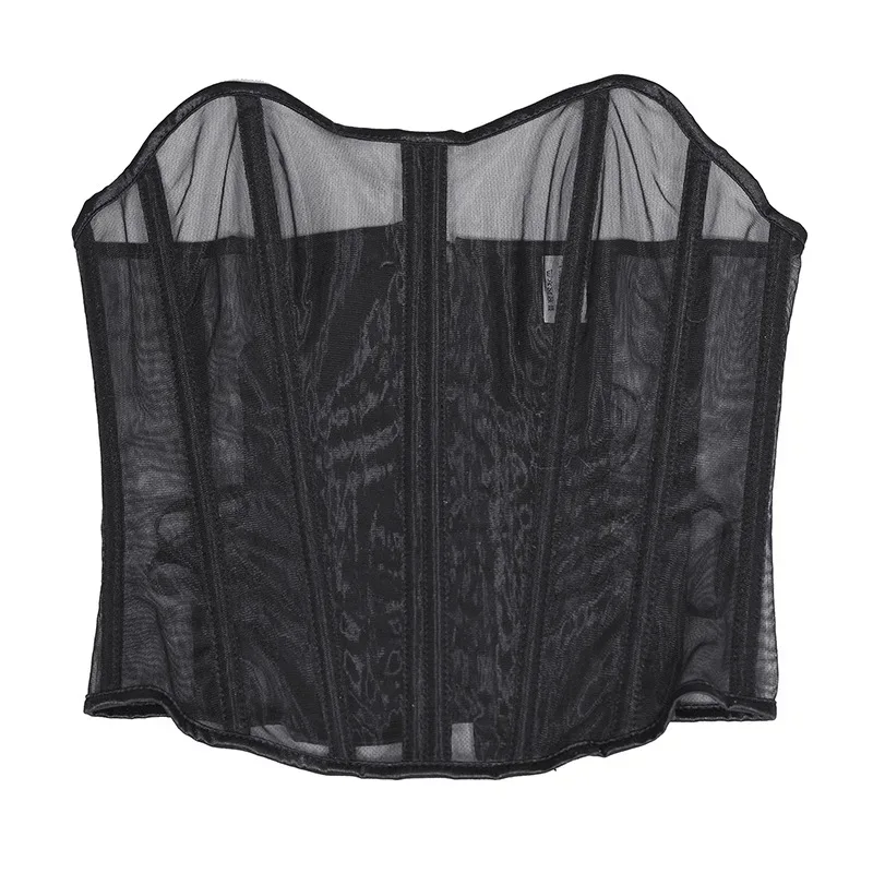 Sexy Thin Body Shaper Underwear Corset Waist Trainer Lingerie Lace Corsets Perspective Mesh Shapewear Women Fashion Clothes Faja