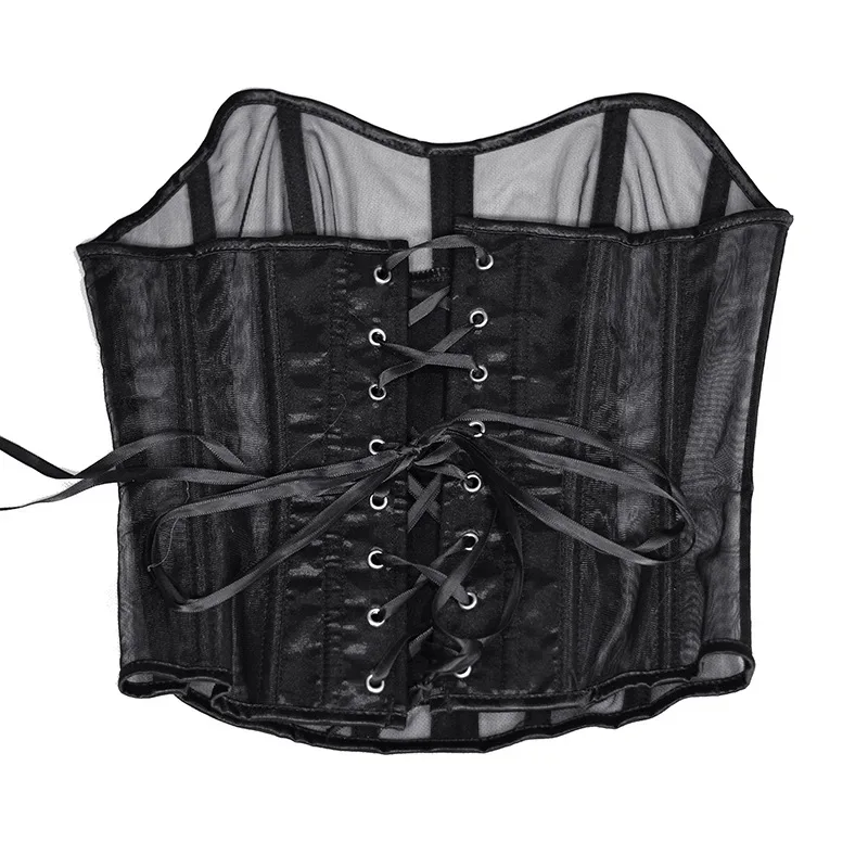 Sexy Thin Body Shaper Underwear Corset Waist Trainer Lingerie Lace Corsets Perspective Mesh Shapewear Women Fashion Clothes Faja
