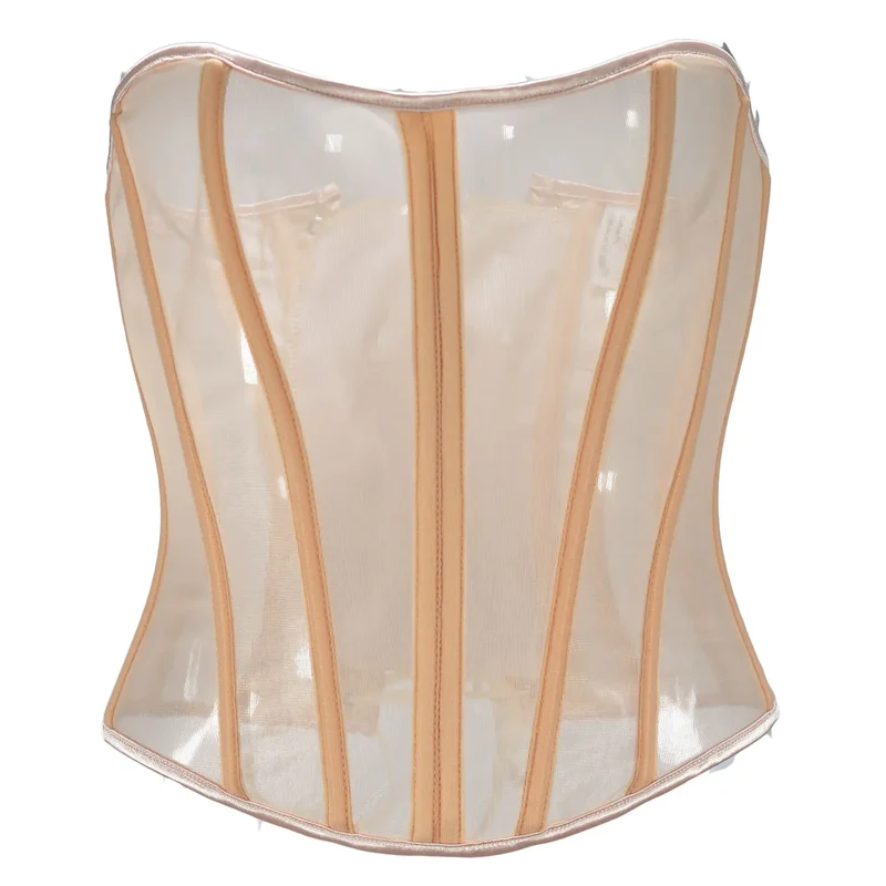 Sexy Thin Body Shaper Underwear Corset Waist Trainer Lingerie Lace Corsets Perspective Mesh Shapewear Women Fashion Clothes Faja