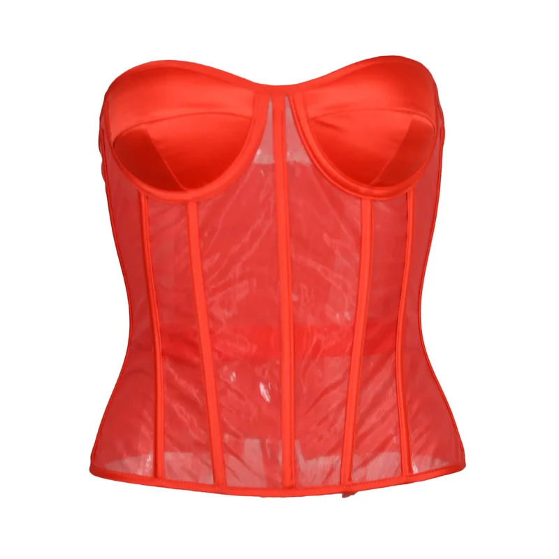 Sexy Thin Body Shaper Underwear Corset Waist Trainer Lingerie Lace Corsets Perspective Mesh Shapewear Women Fashion Clothes Faja