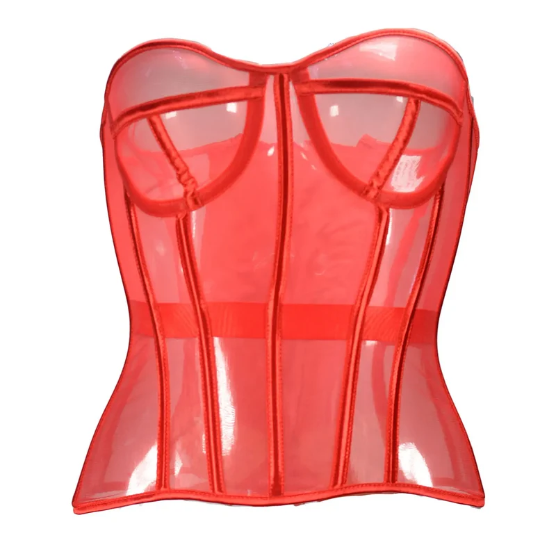 Sexy Thin Body Shaper Underwear Corset Waist Trainer Lingerie Lace Corsets Perspective Mesh Shapewear Women Fashion Clothes Faja