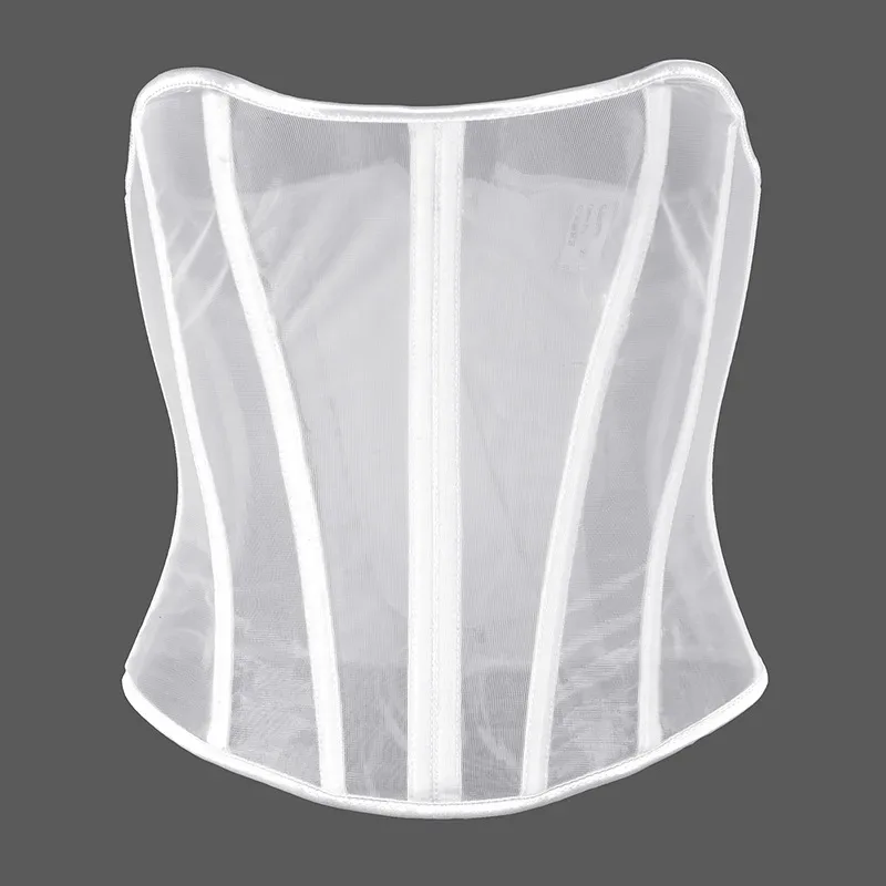 Sexy Thin Body Shaper Underwear Corset Waist Trainer Lingerie Lace Corsets Perspective Mesh Shapewear Women Fashion Clothes Faja