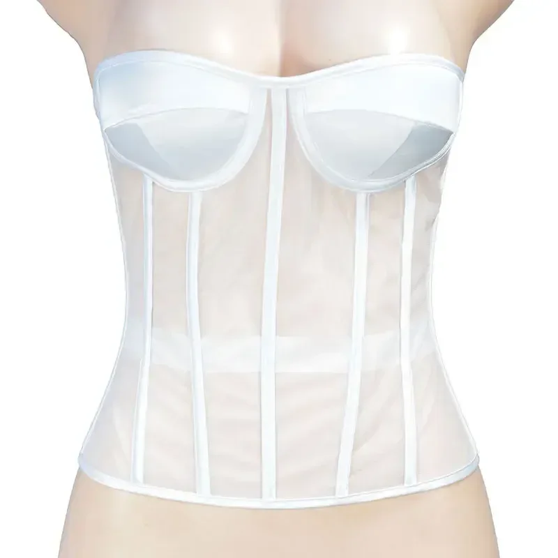 Sexy Thin Body Shaper Underwear Corset Waist Trainer Lingerie Lace Corsets Perspective Mesh Shapewear Women Fashion Clothes Faja