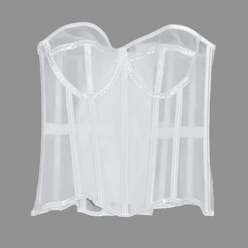 Sexy Thin Body Shaper Underwear Corset Waist Trainer Lingerie Lace Corsets Perspective Mesh Shapewear Women Fashion Clothes Faja