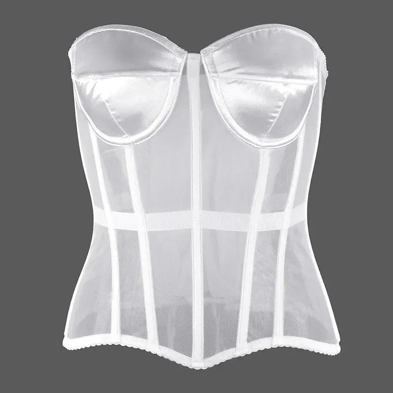 Sexy Thin Body Shaper Underwear Corset Waist Trainer Lingerie Lace Corsets Perspective Mesh Shapewear Women Fashion Clothes Faja