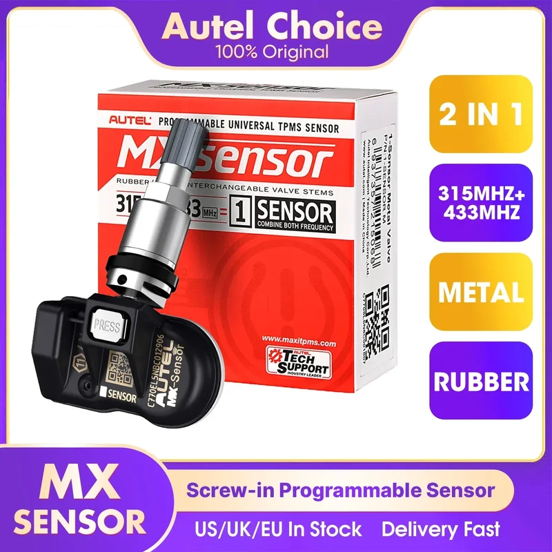Autel TPMS MX Sensor 315MHz 433MHz Sensor 2in1 Clone-able Programming Sensors For TS501 TS508 Tire Pressure Monitoring Car Tool