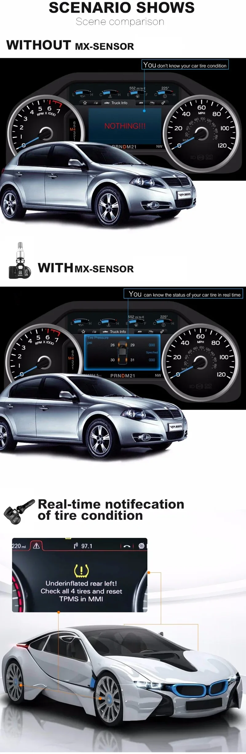 Autel TPMS MX Sensor 315MHz 433MHz Sensor 2in1 Clone-able Programming Sensors For TS501 TS508 Tire Pressure Monitoring Car Tool