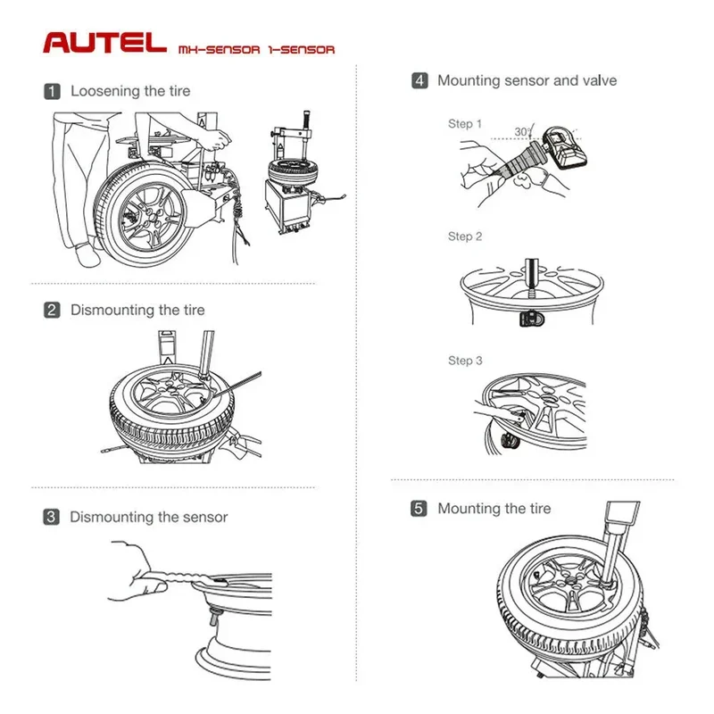Autel TPMS MX Sensor 315MHz 433MHz Sensor 2in1 Clone-able Programming Sensors For TS501 TS508 Tire Pressure Monitoring Car Tool