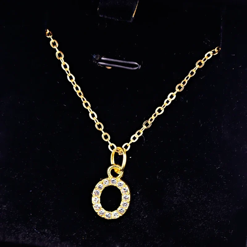 Kpop Shining A-Z Letter Pendant Charm Necklace 26 Initial Alphabet Name Golden Clavicle Chain Party Valentine's Day Jewelry Gift