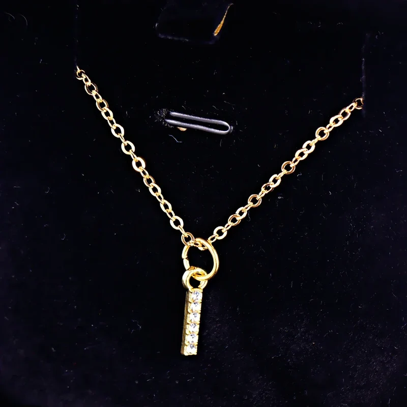 Kpop Shining A-Z Letter Pendant Charm Necklace 26 Initial Alphabet Name Golden Clavicle Chain Party Valentine's Day Jewelry Gift
