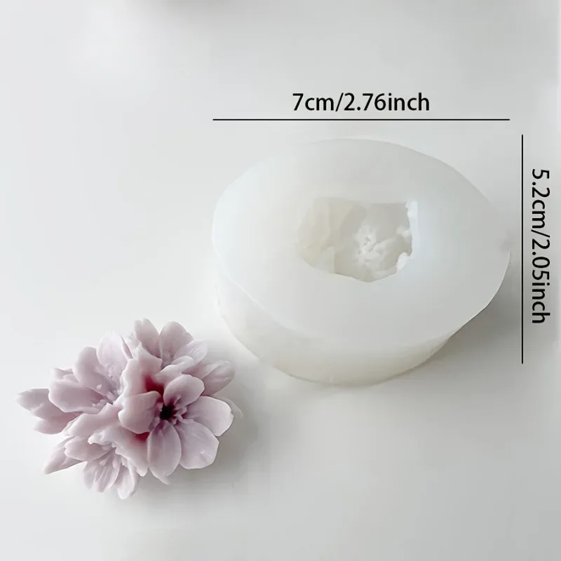 1pcSakura Peach Blossom Valentine's Day Anniversary GiftDIYSilicone Candle Mold Soap Resin Casting Handmade Soap Aromatherapy Pl