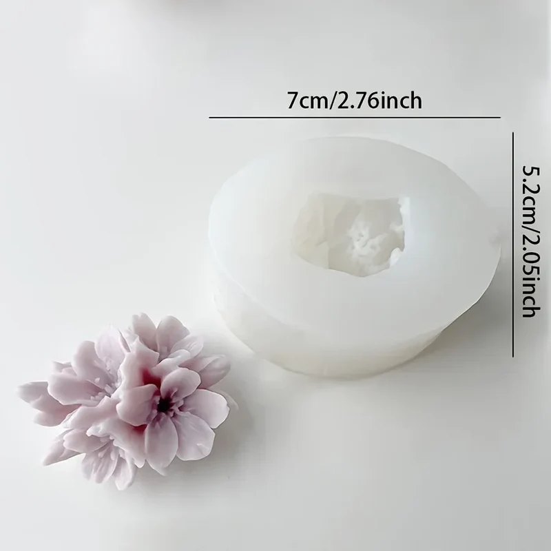 1pcSakura Peach Blossom Valentine's Day Anniversary GiftDIYSilicone Candle Mold Soap Resin Casting Handmade Soap Aromatherapy Pl