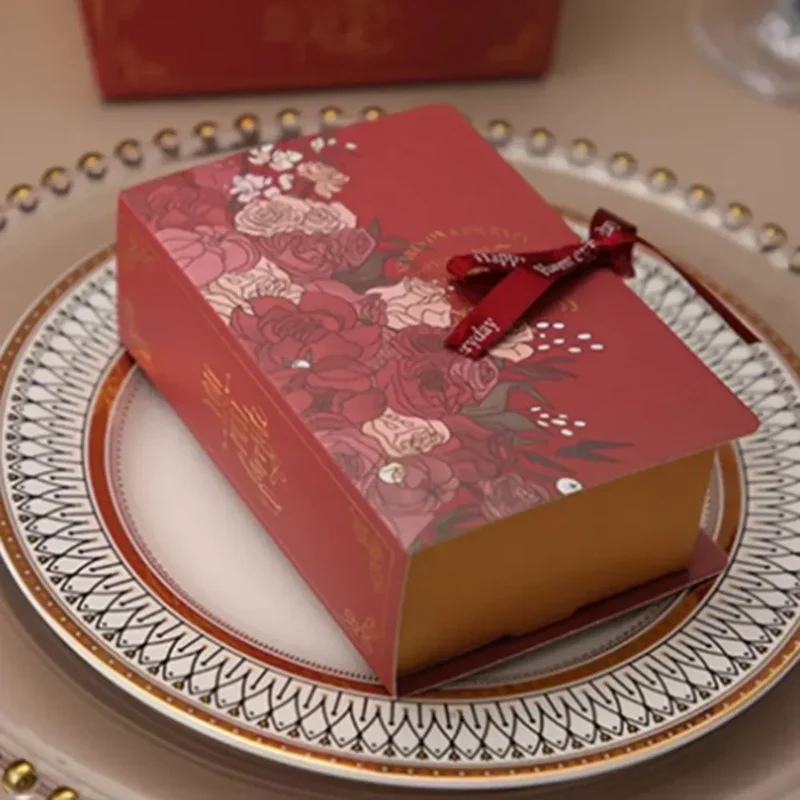 Creative Simple Book Shape Gift Box DIY Valentine's Day Wedding Party Birthday Banquet Baby Shower Candy Chocolate Package Decor