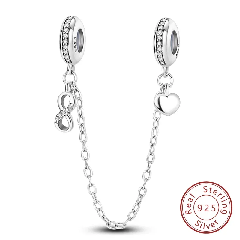 925 Silver Valentine's Day Charms Bead Sparkling Sweet Heart Rose Bear Charm Fit Original Bracelet Bangle Woman DIY Jewelry Gift