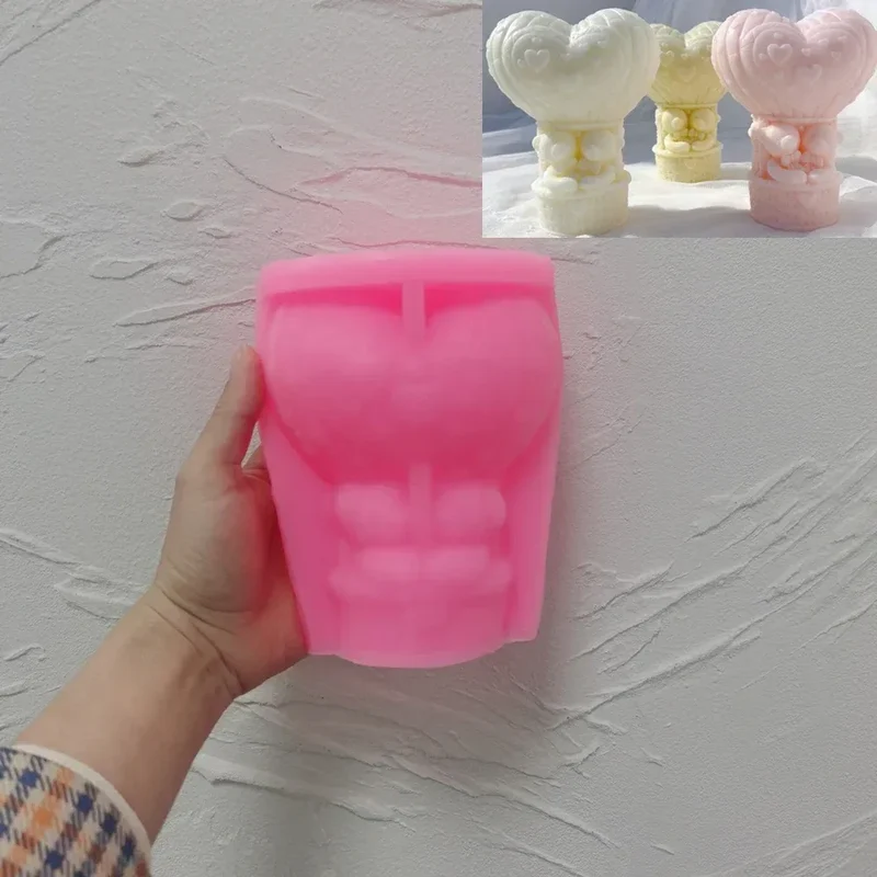 Teddy Bear in A Balloon Candle Mold Valentine's Day Gift idea sitting Bear Hot Air Balloon Silicone Mold Home Decor Wedding Gift