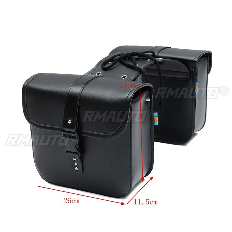 2PCS Universal Motorcycle Saddle Bags Side Storage Luggage Bag Fork Tool Pouch Racing Race Moto Travel Bags Waterproof Saddlebag