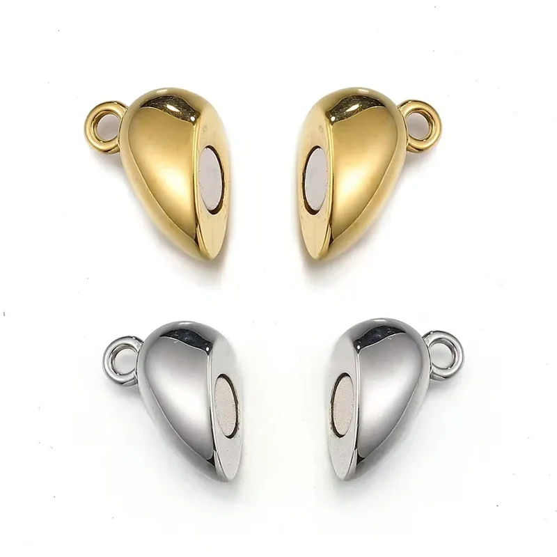 6sets Magnet Couple Heart Charm For Jewelry Making Bulk Silver/Gold Color Love Pendant Diy Women/Men Accessories Valentine's Day