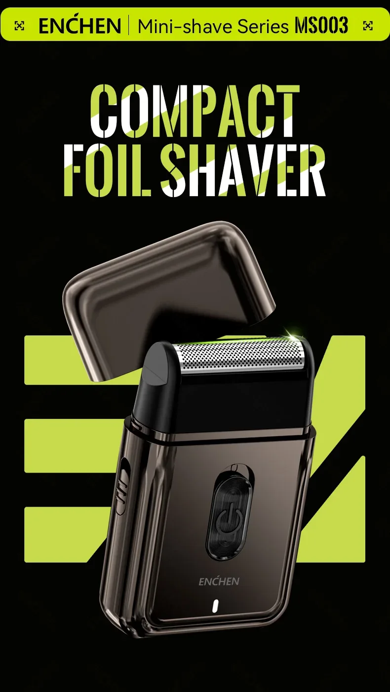 ENCHEN MS003 Compact Foil Shaver With POP-UP Precision Trimmer Type-C Charging With Indicator 7000RPM Strong Motor