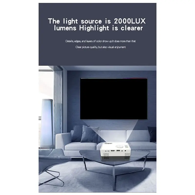 J15 Pro Led Mini Projector for Home Theater 480x360 Pixels 1080P Supported USB Audio Video Mini Beamer-EU Plug
