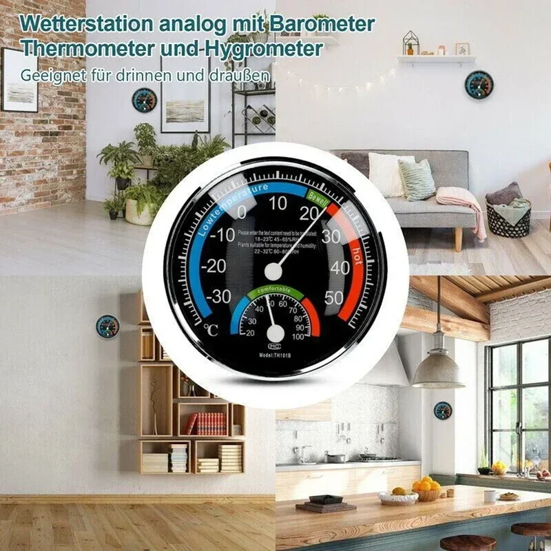 Thermo-hygrometer ABS Black/blue Room Climate Control Inside Thermometer Hygrometer Thermo Analogue Humidity