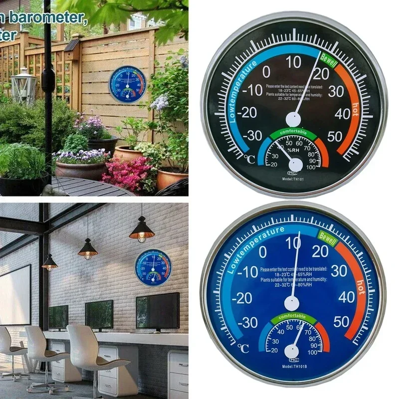 Thermo-hygrometer ABS Black/blue Room Climate Control Inside Thermometer Hygrometer Thermo Analogue Humidity