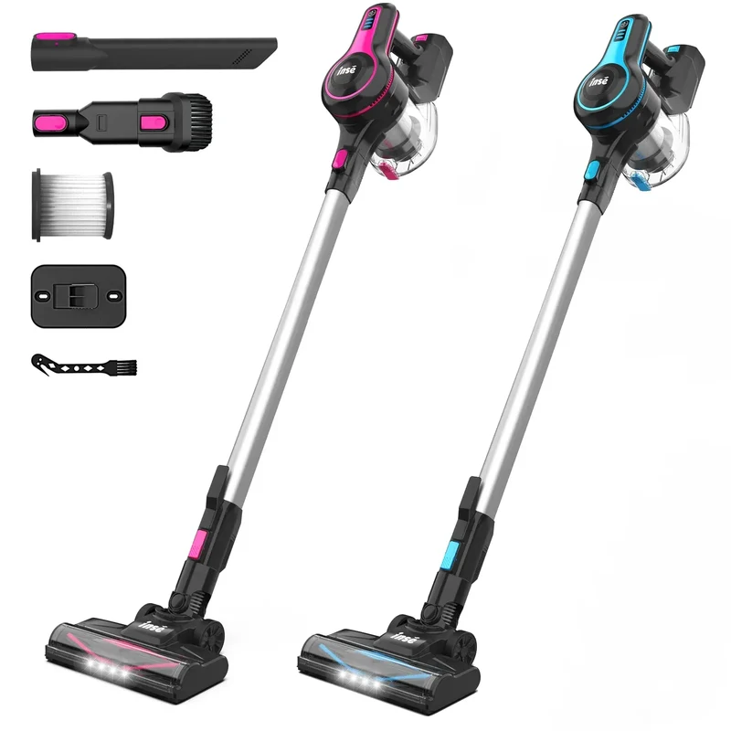 INSE N520 Cordless Vacuum Cleaner, 28Kpa 6-in-1 Rechargeable Stick Vacuum Lightweight for Carpet Hardfloor Pet Hair Home
