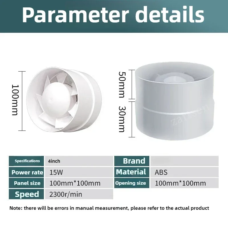 4 inch 220V Silent Ventilation Air Vents Ventilator Extractor Exhausted Extractor Fan Ventilator Bathroom Kitchen Washroom