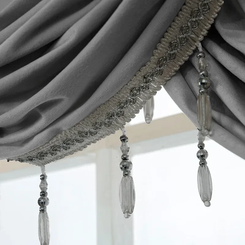 Velvet Valance Small Curtain for LivingRoom Bedroom Kitchen Hotel Hall Luxury Home Decoration High Quality Fabric Partition