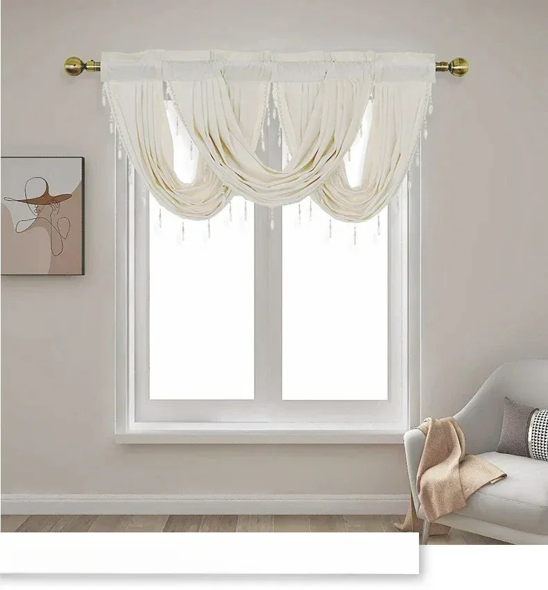 Velvet Valance Small Curtain for LivingRoom Bedroom Kitchen Hotel Hall Luxury Home Decoration High Quality Fabric Partition