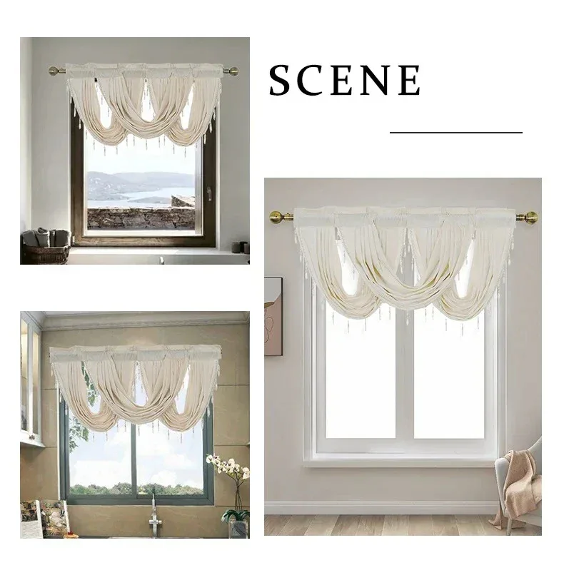 Velvet Valance Small Curtain for LivingRoom Bedroom Kitchen Hotel Hall Luxury Home Decoration High Quality Fabric Partition