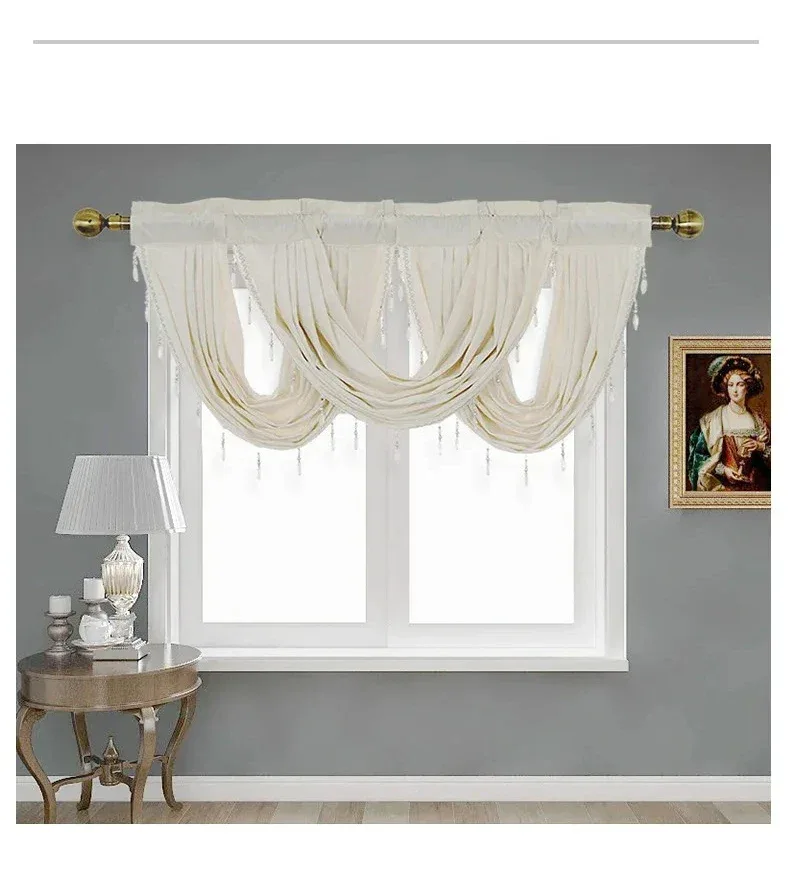Velvet Valance Small Curtain for LivingRoom Bedroom Kitchen Hotel Hall Luxury Home Decoration High Quality Fabric Partition
