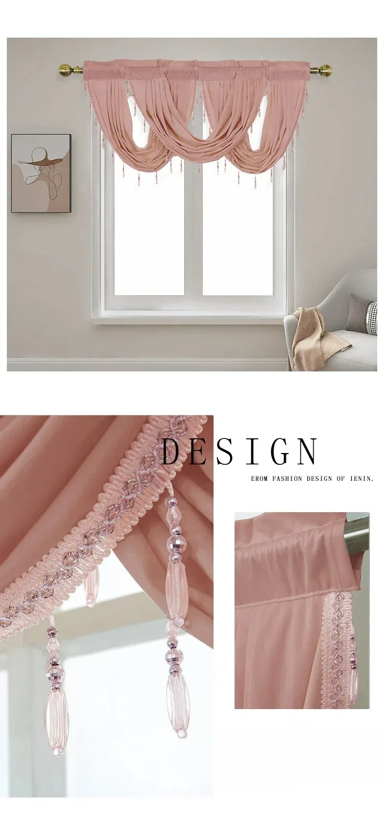 Velvet Valance Small Curtain for LivingRoom Bedroom Kitchen Hotel Hall Luxury Home Decoration High Quality Fabric Partition