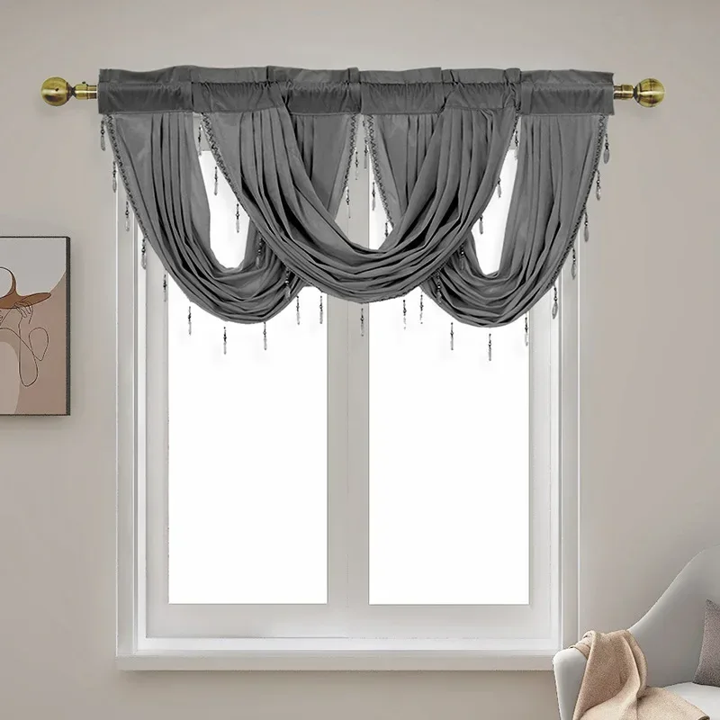 Velvet Valance Small Curtain for LivingRoom Bedroom Kitchen Hotel Hall Luxury Home Decoration High Quality Fabric Partition