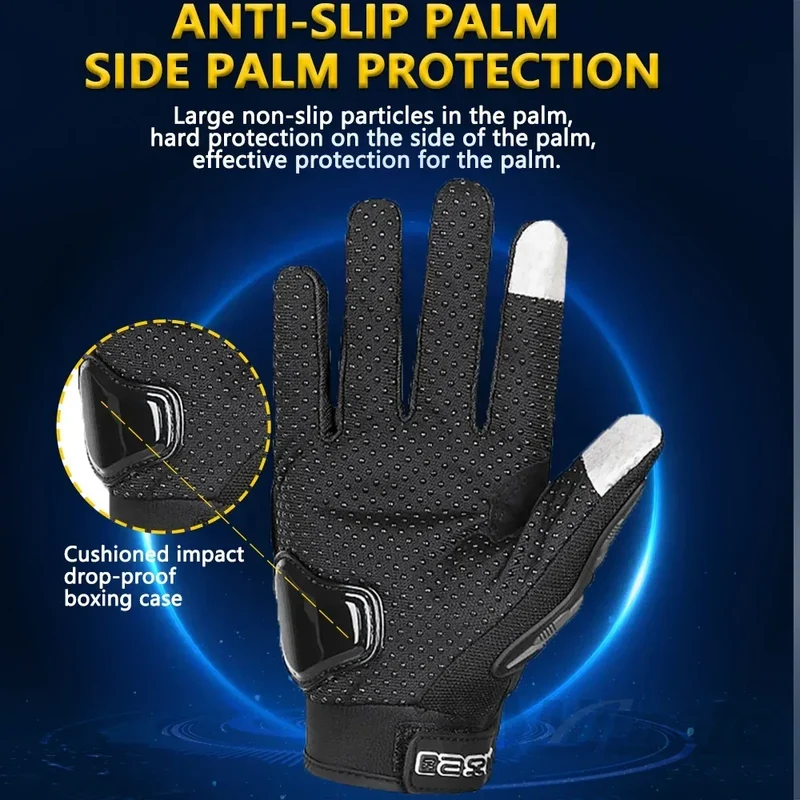 Motorcycle Gloves Summer Waterproof Touch Screen Full Finger Gloves Protective Anti-fall Guantes Moto Non-slip Riding Gloves