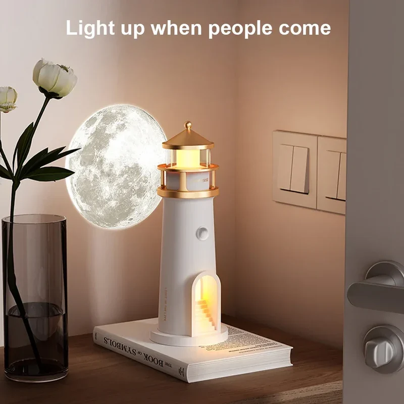 Lighthouse Projection Light Beacon Projector Light Decorative Creative Desktop Light Multi-Function for Living Room Bedroom