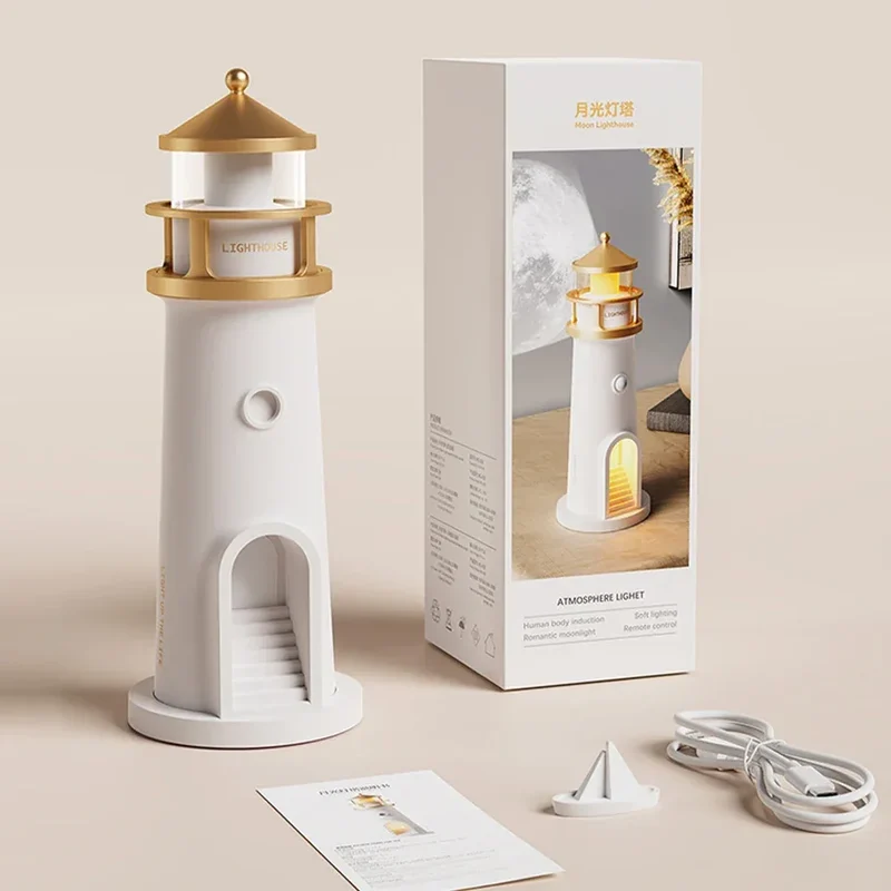 Lighthouse Projection Light Beacon Projector Light Decorative Creative Desktop Light Multi-Function for Living Room Bedroom